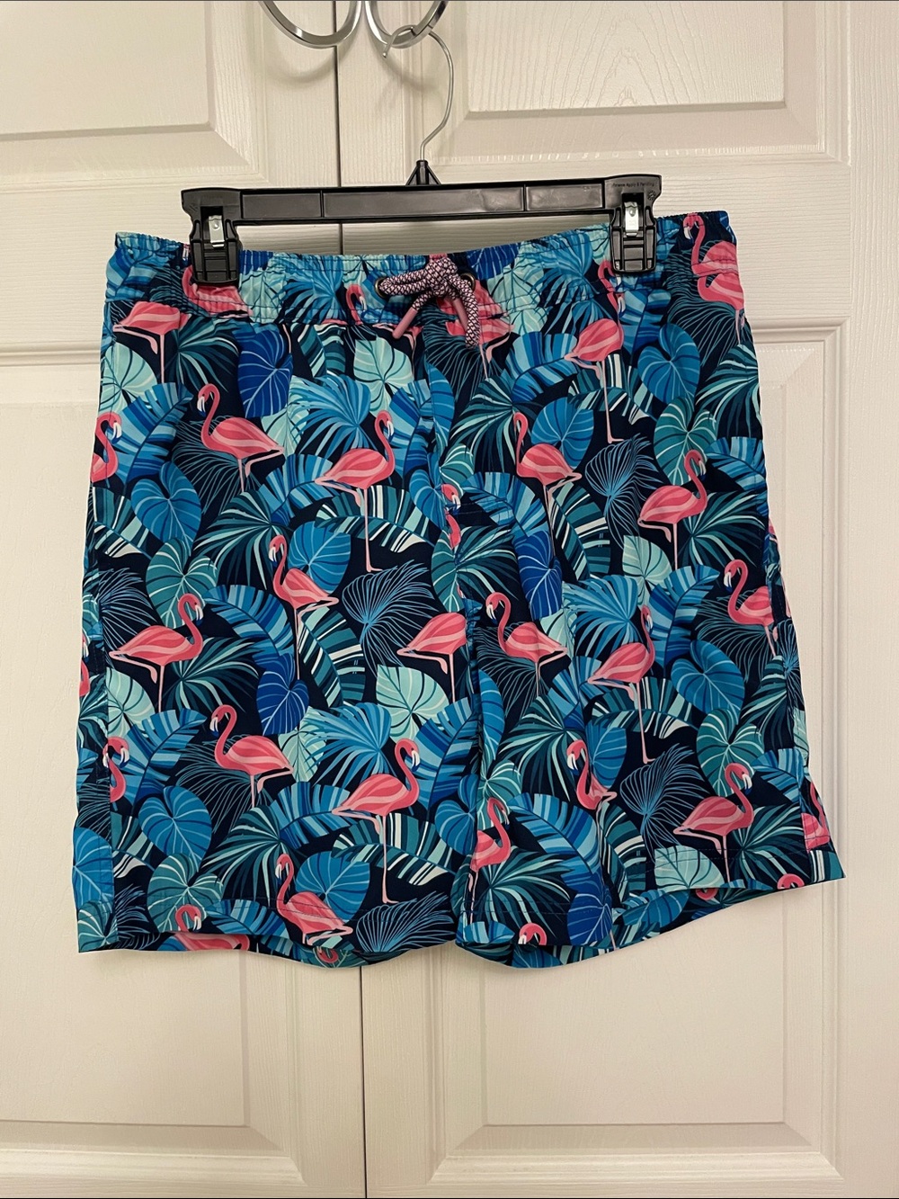 NWOT Member’s Mark Men’s Resort Swim Trunks Medium Tropical Flamingo Pattern